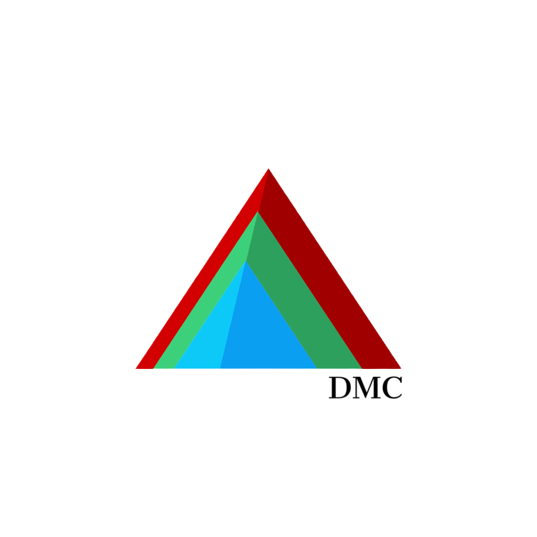 logo de DM Consulting (DMC), un triangle Rouge, Vert, Bleu