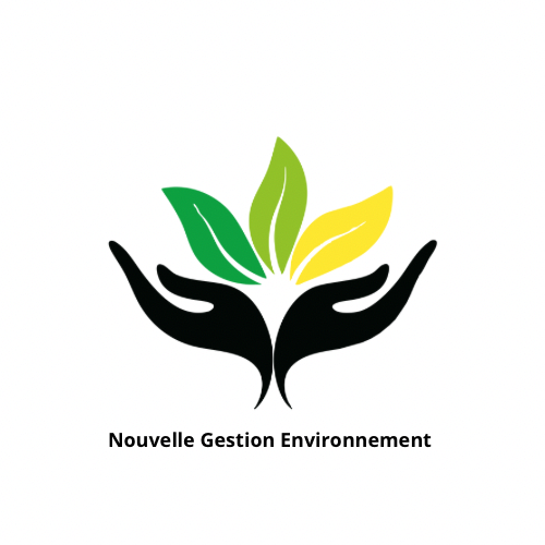 logo nouvelle gestion environnement, une main qui porte trois pétales.